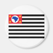 São Paulo, Brazil Flag Refrigerator Magnet