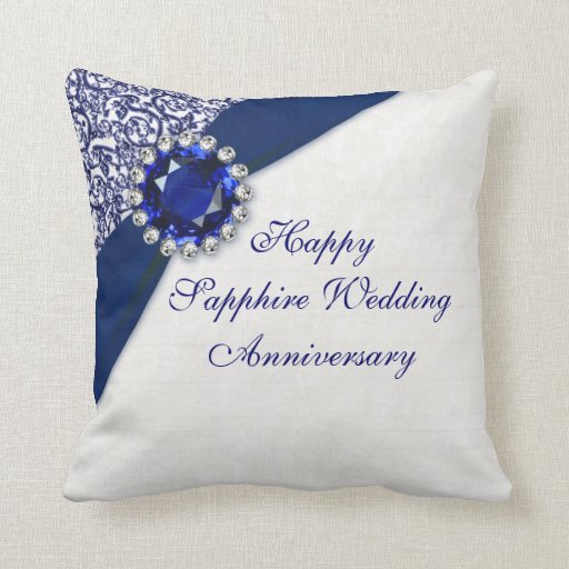 Sapphire Wedding Anniversary Throw Pillow