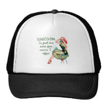 Sarcasm Pin Up Girl Trucker Hats