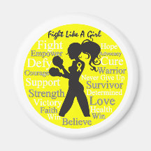 Sarcoma Fight Like A Girl Warrior Collage Refrigerator Magnets