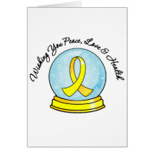Sarcoma Ribbon Merry Christmas Snowglobe Greeting Cards