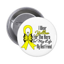 Sarcoma Ribbon My Hero My Best Friend Pinback Buttons
