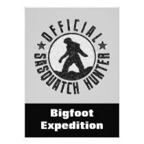 Sasquatch Hunter Funny Invitation to find Bigfoot invitations
