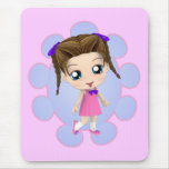 Sassy Chibi Girl Mouse Pads