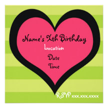 Sassy Heart Brithday Invitation