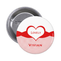 Sassy Heart Fishnet Button, Red