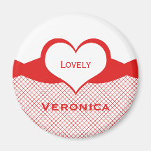 Sassy Heart Fishnet Magnet, Red