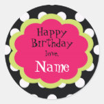 Sassy Polkadot Customizalbe Girls Birthday Sticker