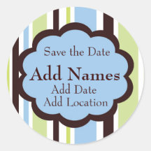 Sassy Stripe "Save the Date" Wedding Sticker