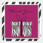 Sassy Zebra Baby Shower Thank You Stickers