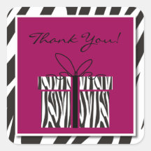 Sassy Zebra Baby Shower Thank You Stickers