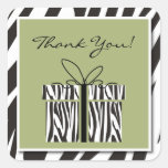 Sassy Zebra Baby Shower Thank You Stickers