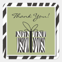 Sassy Zebra Baby Shower Thank You Stickers