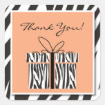 Sassy Zebra Baby Shower Thank You Stickers