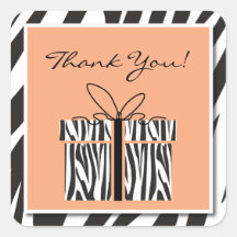 Sassy Zebra Baby Shower Thank You Stickers
