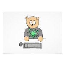 Sat At Computer Keyboard. Personalized Invites