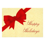 Satin Ribbon & Bow Holiday Party Invite, Red
