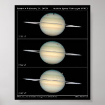 Saturn Quadruple Moons Transit Astronomy Poster