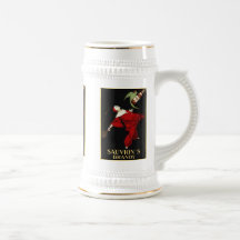 Sauvion's Brandy Vintage Liquor Label Mugs,Steins