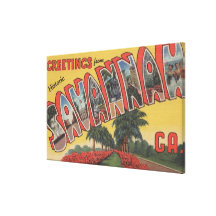 Savannah, Georgia (Historic) - Large Letter Gallery Wrapped Canvas