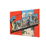 Savannah, Georgia - Large Letter Scenes 2 Gallery Wrapped Canvas