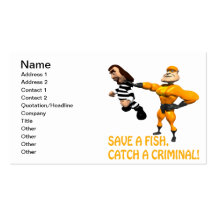Save A Fish Catch A Criminal Business Card
