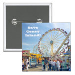 Save Coney Island! Square Button (Blue)