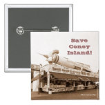 Save Coney Island! Square Button (Sepia)