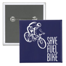 Save Fuel Biking Pinback Buttons