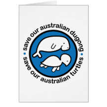 Save our dugong & turtles greeting card