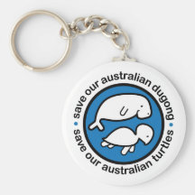 Save our dugong & turtles keychain