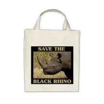 Save the Black Rhino Canvas Bag
