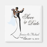 Save the Date  - African American Bride and Groom Magnets