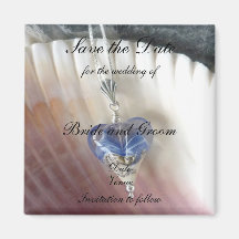 Save the Date - Beach heart necklace Magnets