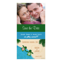 Save the Date Beach Honu (Turtle) Photo Card