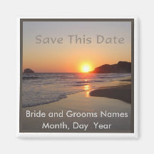 Save the Date Beach Sunset Magnet