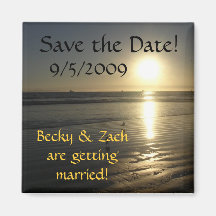 Save the Date Beach Sunset Magnet