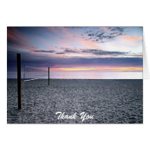 Save The Date Beach Sunset Thank You Note Card