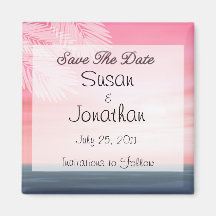 Save the Date Beach Wedding Refrigerator Magnets