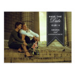 Save the Date Black & White Banner Postcard