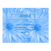Save the date blue lilly - customisable template postcard