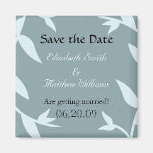 Save the Date Blue Vines Magnet