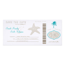 Save the Date Boarding Pass Custom Invitations