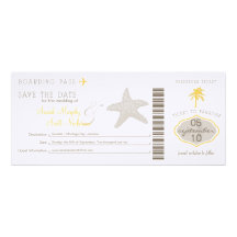 Save the Date Boarding Pass Personalised Announcement