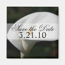 Save the Date Calla Lily Refrigerator Magnet