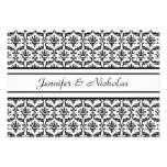 Save the Date Card in Stylish Black & White Damask Invitations