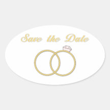 Save the Date Cards, Postcards, Magnets Oval Stickers