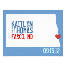 Save the Date - Customisable - North Dakota Personalized Invitations