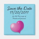 Save the Date Cute Love Heart square Refrigerator Magnet
