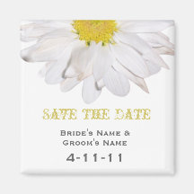 Save The Date - Daisy Wedding Fridge Magnet